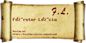 Fürster Lúcia névjegykártya
